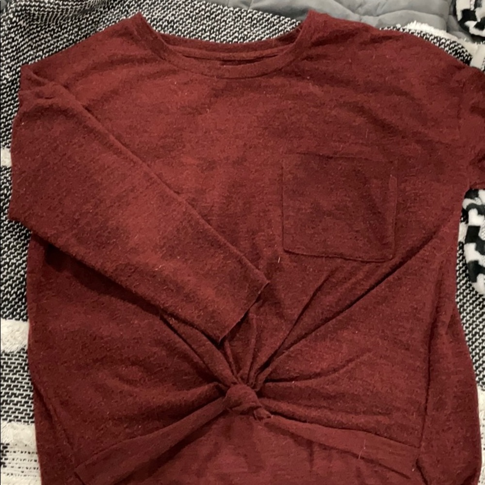 Maroon top